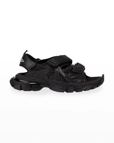 Shop Balenciaga Track Grip Strap Sport Sandals In Black