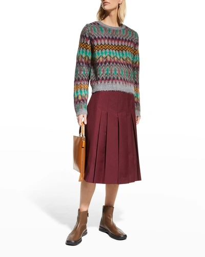 Shop Maison Margiela Brushed Fairisle-print Sweater In Multicolour