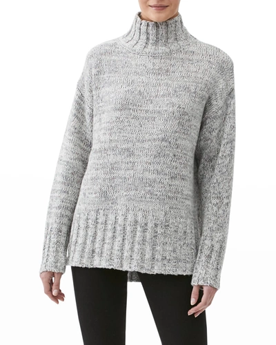 Shop Michael Stars Tess Turtleneck Pullover Sweater In Chalk Combo