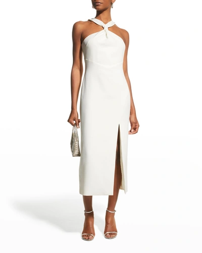 Shop Likely Avie Midi Halter Slit Dress In White