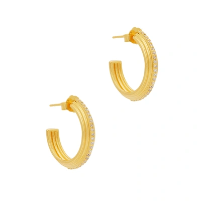 Shop V By Laura Vann Neve 18kt Gold-plated Hoop Earrings