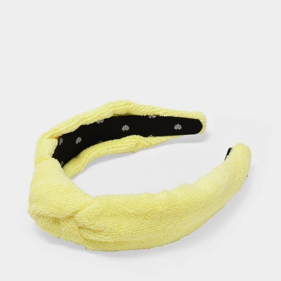 Shop Lele Sadoughi Terry Cloth Yellow Knotted Headband