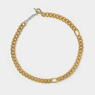 Shop Numbering Curve Chain Transforming Necklace In Metallic