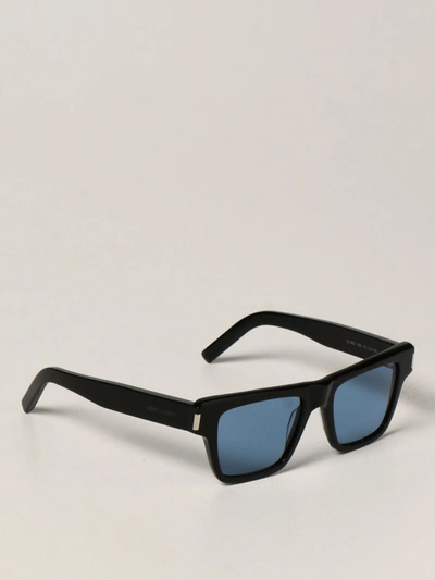 Shop Saint Laurent Sunglasses In Acetate In Blue