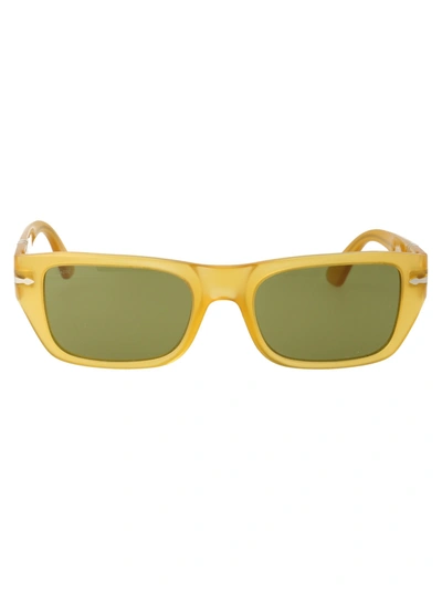 Shop Persol Rectangular Frame Sunglasses In Yellow