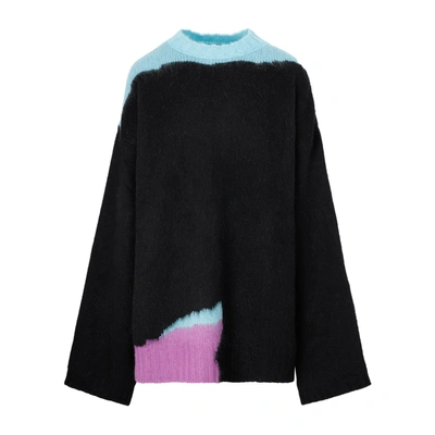 Raf Simons Abstract Colour Block Oversize Knitted Jumper In