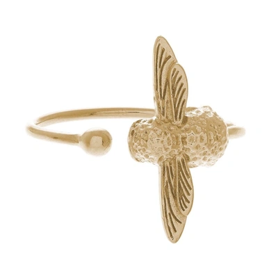 Shop Olivia Burton Ladies Gold-toned 3d Bee Ring In Gold Tone