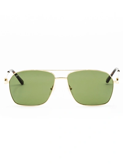 Shop Cartier Navigator Sunglasses In Gold
