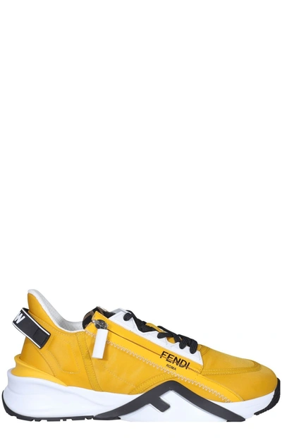 Shop Fendi Zip Detailed Low In Yellow