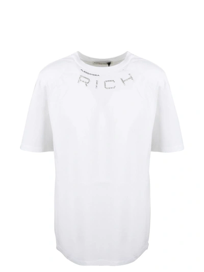 Shop Alessandra Rich Crystal Embellished T In White