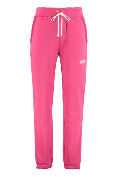 Shop Amiri Logo Print Drawstring Sweatpants In Pink