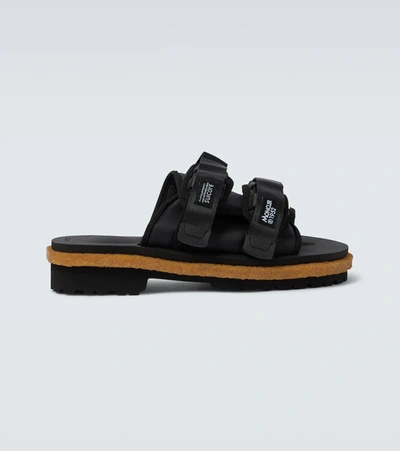 Moncler Genius 2 Moncler 1952 X Suicoke Moto Mountain Sandals Black In Black