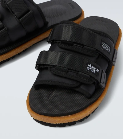 Shop Moncler Genius 4 Moncler Hyke Moto Mountain Sandals In Black