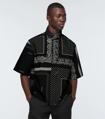 Shop Givenchy Printed Short-sleeved Cotton Shirt In Black/white