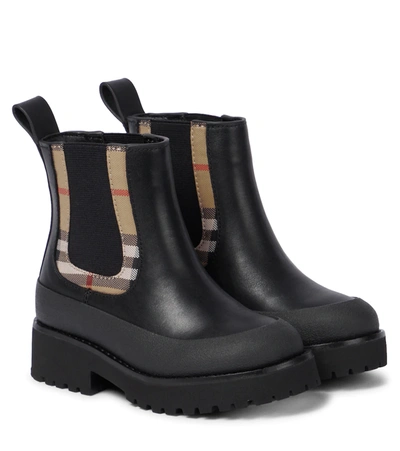 Shop Burberry Leather Ankle Boots In Black