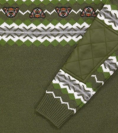 Shop Burberry Wool And Cashmere Sweater In Moss Green