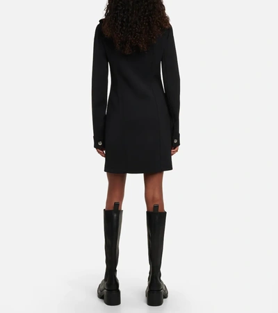 Shop Bottega Veneta Wool-blend Shirt Dress In Black