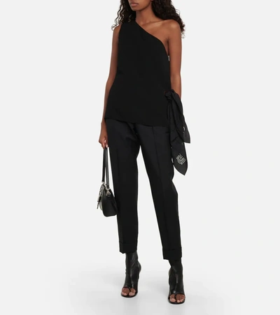 Shop Givenchy Draped One-shoulder Top In Black
