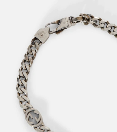 Shop Gucci Gg Sterling Silver Chain-link Bracelet In 0728/nero