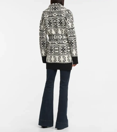 Shop Veronica Beard Carrington Jacquard Wool Cardigan In Black Multi