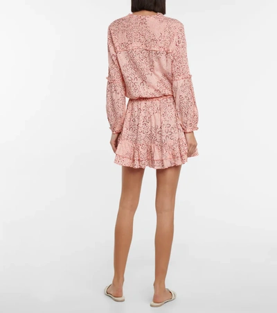 Poupette St Barth Ilona Floral Minidress In Pink Biot