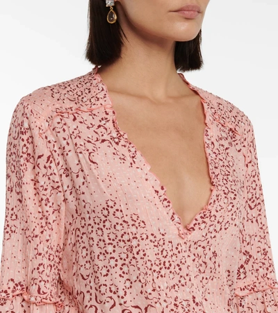 Poupette St Barth Ilona Floral Minidress In Pink Biot