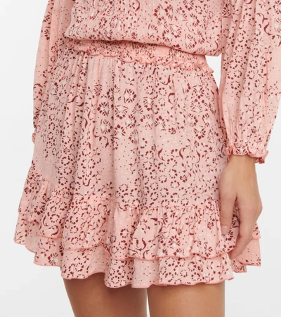 Poupette St Barth Ilona Floral Minidress In Pink Biot
