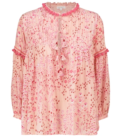 Poupette St Barth Clara Floral Blouse In Pink Bouquet