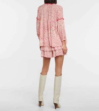 Poupette St Barth Clara Floral Blouse In Pink Bouquet