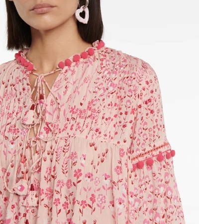 Poupette St Barth Clara Floral Blouse In Pink Bouquet