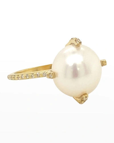 Shop Armenta Sueno Pave Diamond Prong-set Pearl Ring