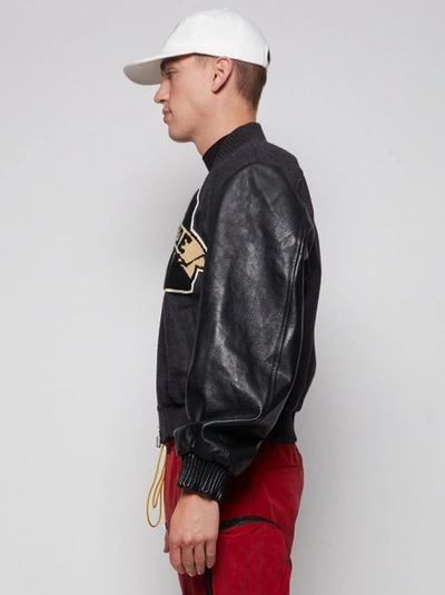 Shop Rhude Uniform Varsity Patch Jacket Black