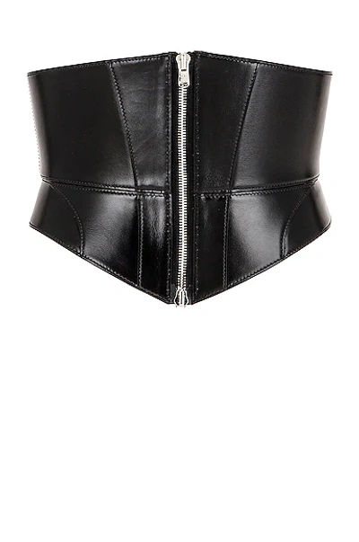 Shop Alaïa Small Zip Bustier Belt In Noir