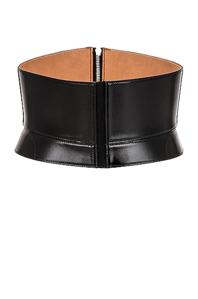 Shop Alaïa Small Zip Bustier Belt In Noir