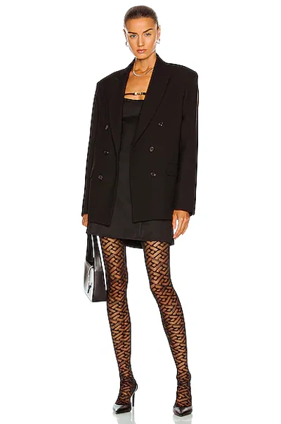 Shop Versace Monogram Tights In Nero