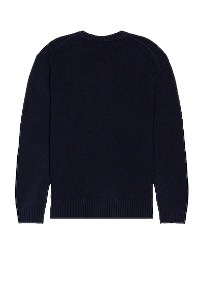 Shop Frame The Crew Neck Cashmere Sweater In Navy
