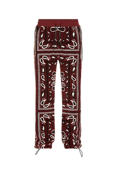 Shop Amiri Printed Bandana Polar Fleece Pants In Red & Black