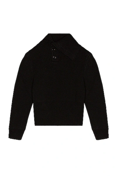 Bottega Veneta Sweater Double Face Shetland Black In Black