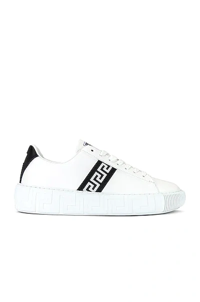 Shop Versace Greca Sneaker In White & Black
