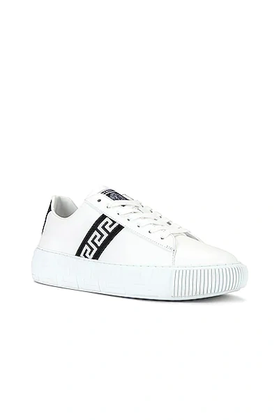 Shop Versace Greca Sneaker In White & Black