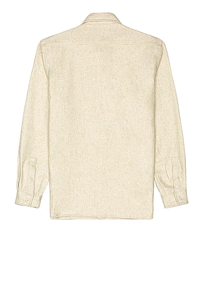 Shop Schott Cpo Wool Shirt In Oatmeal