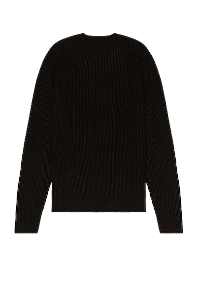 Shop Schott Ribbed Wool Crewneck Sweater In Black