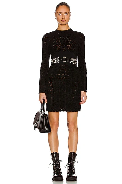 Shop Alaïa Fitted Corset Detail Mini Dress In Noir