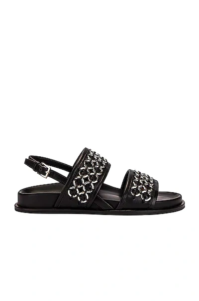 Shop Alaïa Eyelet Slingback Sandals In Noir