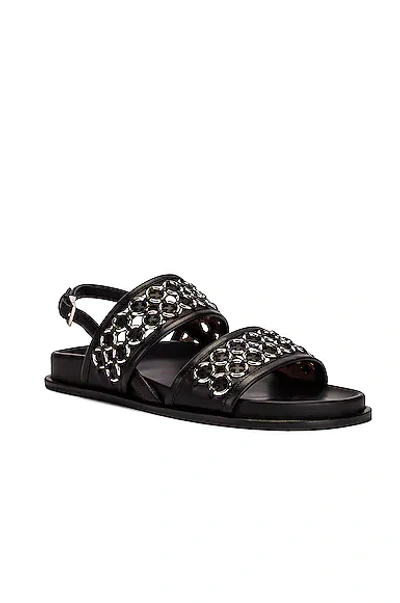 Shop Alaïa Eyelet Slingback Sandals In Noir