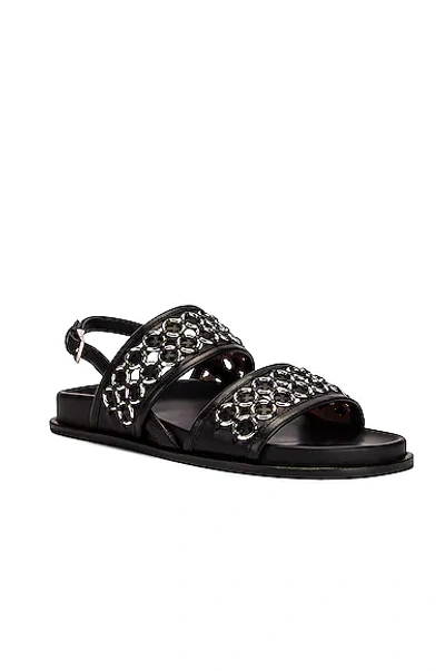 Alaïa Bicolor Chain Sporty Slingback Sandals In Noir