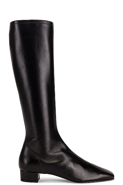 Shop By Far Edie Leather Boot In Black