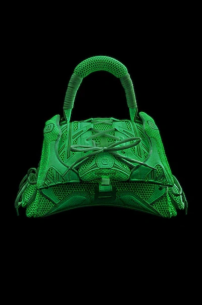 Shop Balenciaga Small Sneakerhead Top Handle Bag In Glow In The Dark