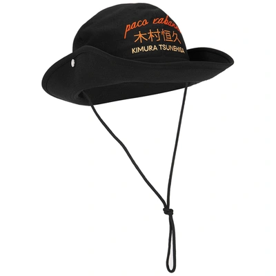 Shop Paco Rabanne X Kimura Tsunehisa Embroidered Faille Bucket Hat In Black