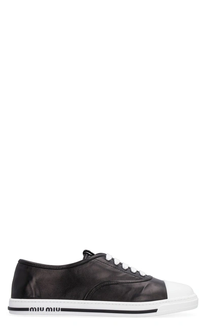 Shop Miu Miu Logo Low In Black